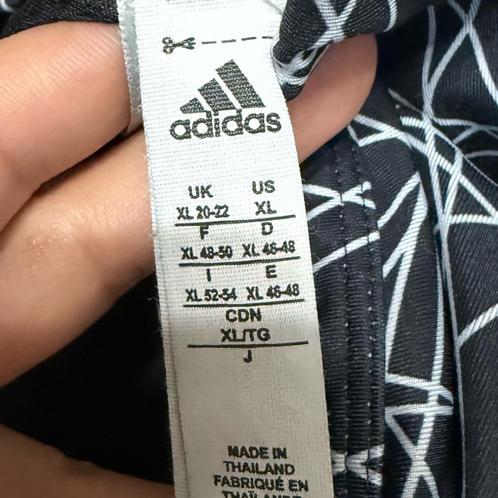 Adidas Black Geometric Print Strappy Back Sports Bra Size XL - Picture 3 of 3